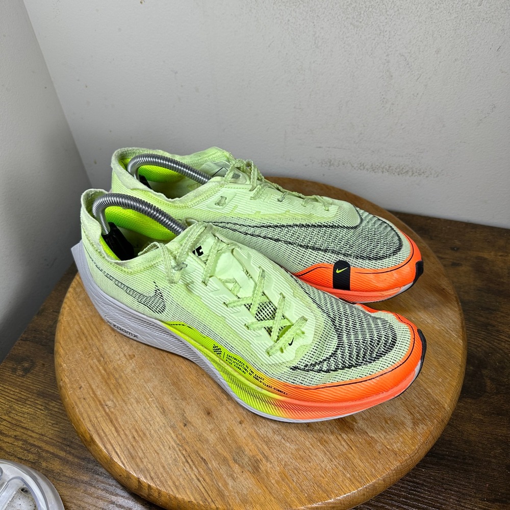 Nike Vaporfly Next% 2 Mens 9.5 Running Shoes Barely Volt Orange CU4111-700